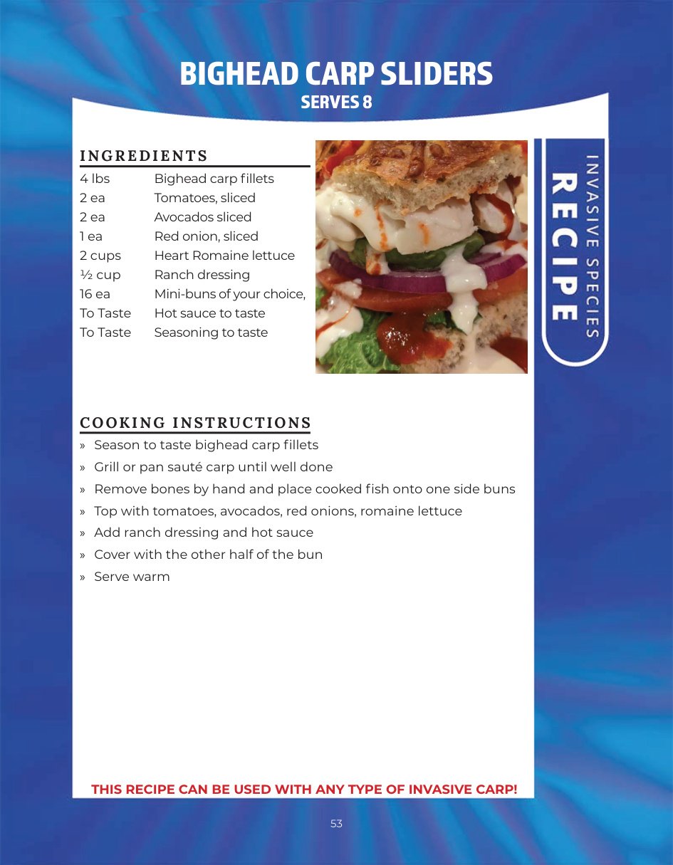 Original recipe page: BIGHEAD CARP SLIDERS