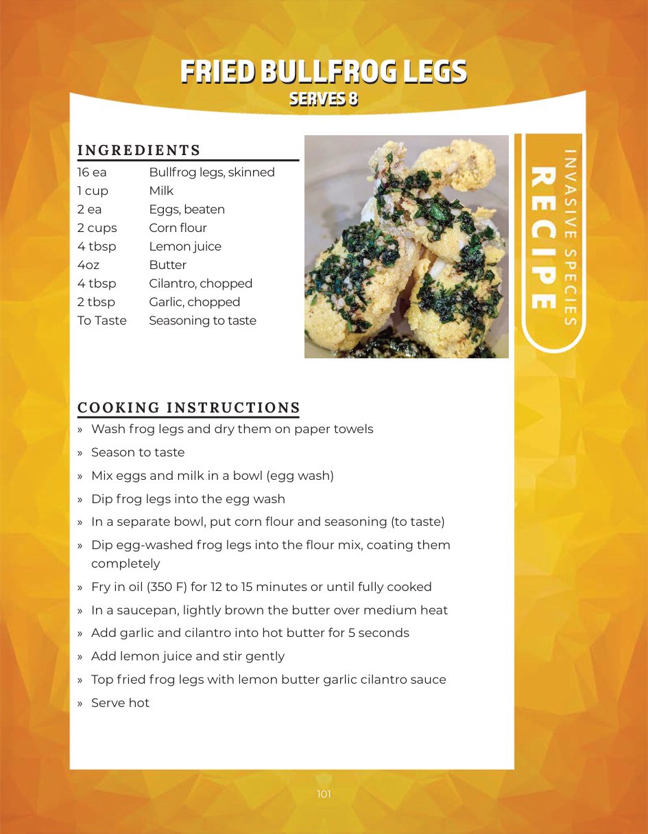 Original recipe page: FRIED BULLFROG LEGS